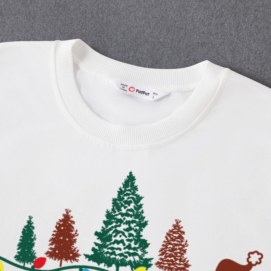 Look de família Natal Manga comprida Conjuntos de roupa para a família Tops Branco big image 3