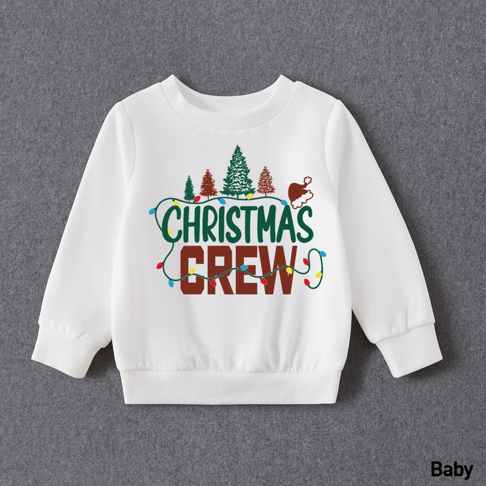 Christmas Family Matching Xmas Tree & Letter Print Long-sleeve Sweatshirts White big image 9