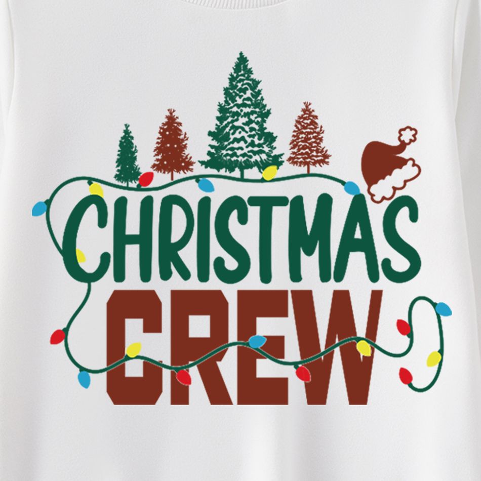 Christmas Family Matching Xmas Tree & Letter Print Long-sleeve Sweatshirts White big image 4