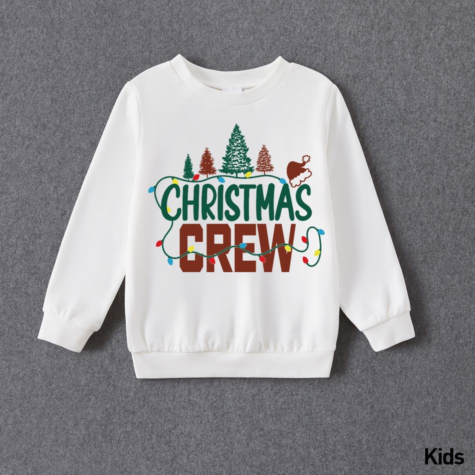 Christmas Family Matching Xmas Tree & Letter Print Long-sleeve Sweatshirts White big image 8