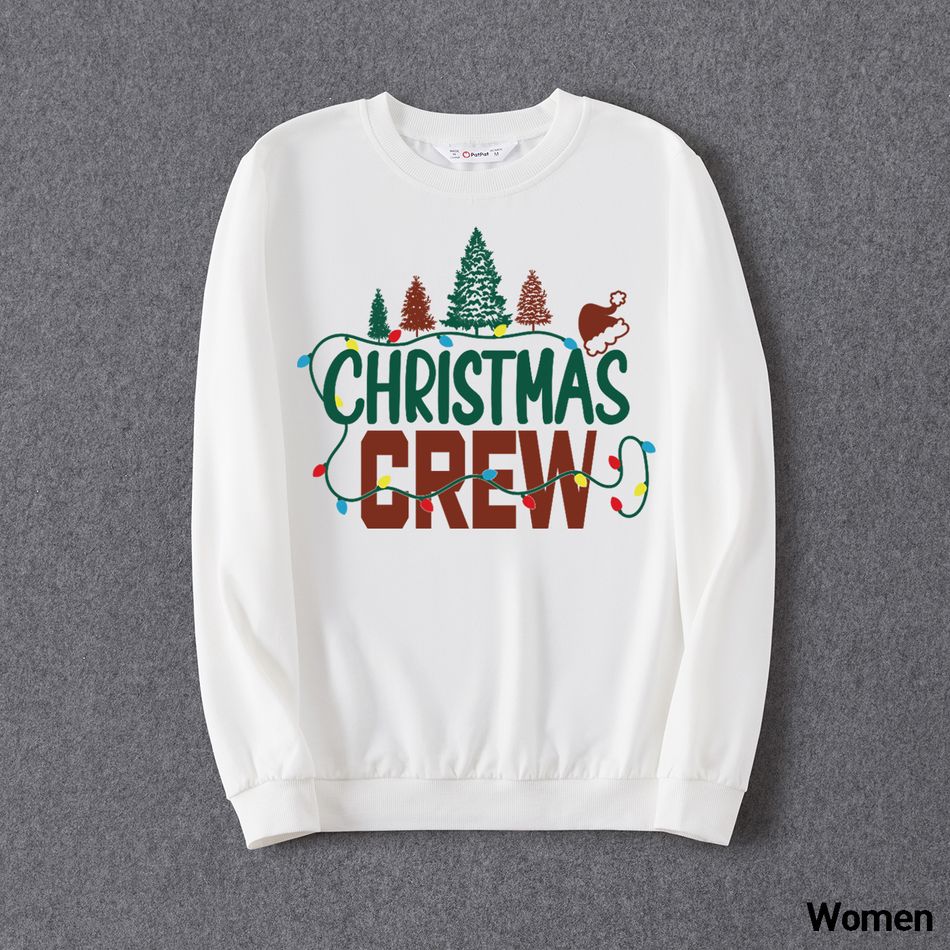 Christmas Family Matching Xmas Tree & Letter Print Long-sleeve Sweatshirts White big image 6