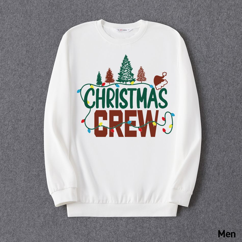 Christmas Family Matching Xmas Tree & Letter Print Long-sleeve Sweatshirts White big image 2