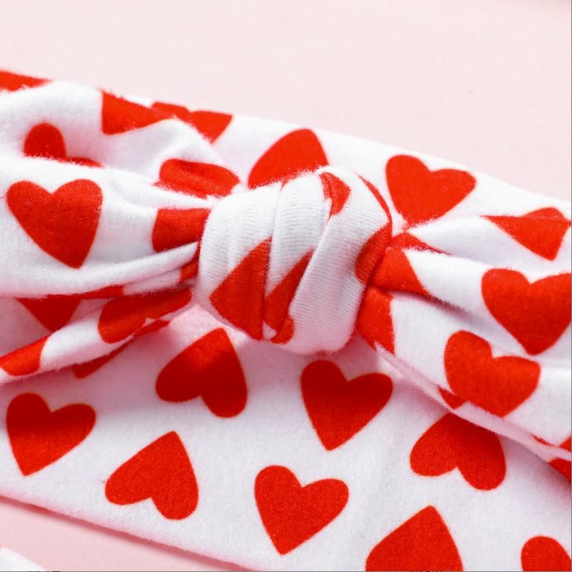 2-pack Heart Print Bow Headband for Mom and Me Red big image 5