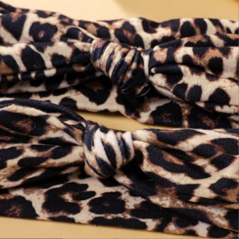 2-pack Leopard Print Bow Headband for Mom and Me Khaki big image 4