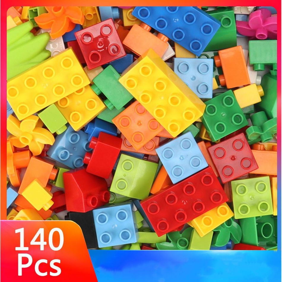 Blocos de 140 peças diy com mais de 3 anos de idade jogam brinquedos educativos para construção de cidades para crianças modelo blocos diy (cor aleatória) Multicolorido