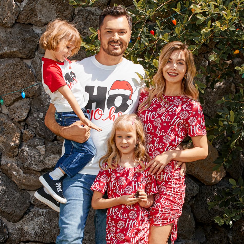 Natal Look de família Manga curta Conjuntos de roupa para a família Conjuntos Vermelho big image 1