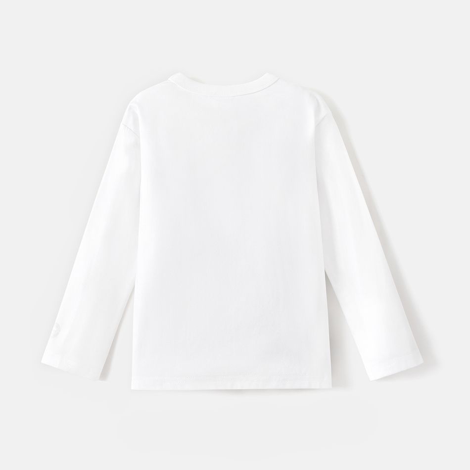 Go-Neat Resistente a manchas Criança Unissexo Expressões faciais Manga comprida T-shirts Branco big image 2