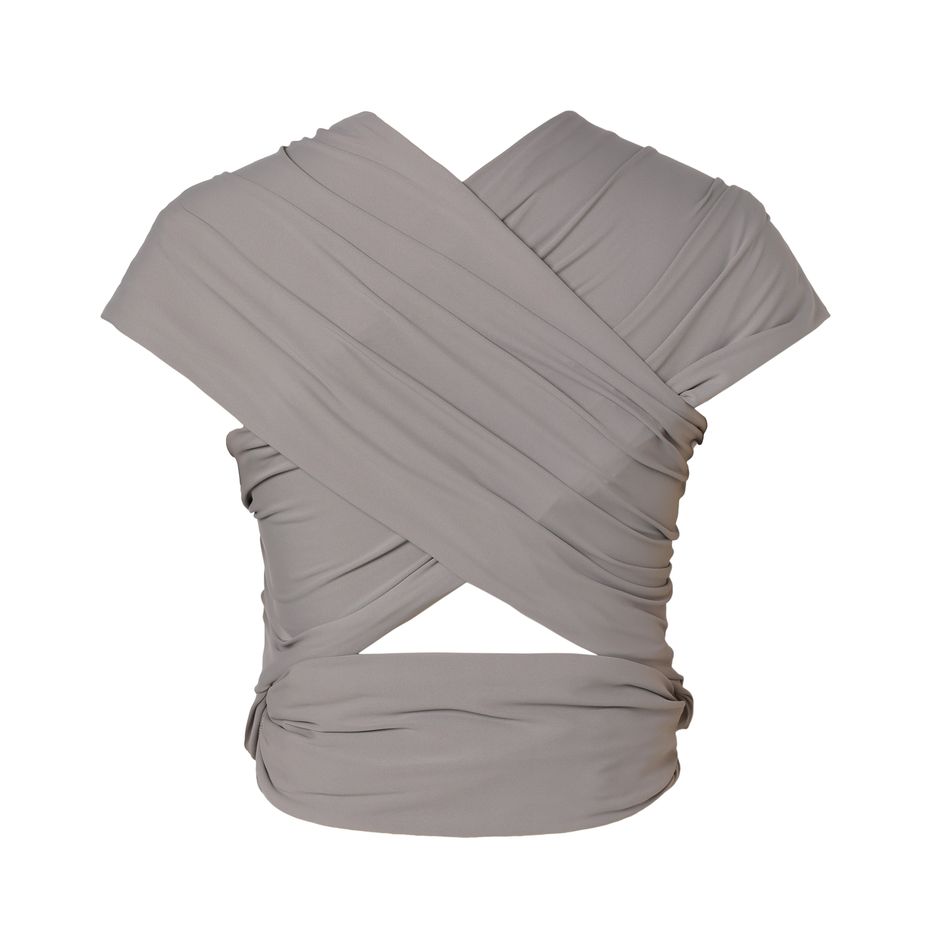 Baby Wrap Carrier, Breathable Stretchy Infant Sling Hands-Free Baby Carrier Sling Perfect for Newborn Babies Dark Grey big image 2