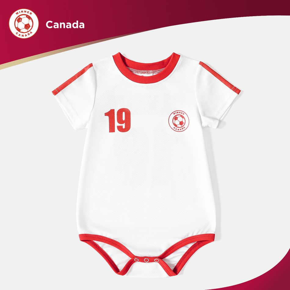 Family Matching White Short-sleeve Graphic Football T-shirts (Canada) White big image 14