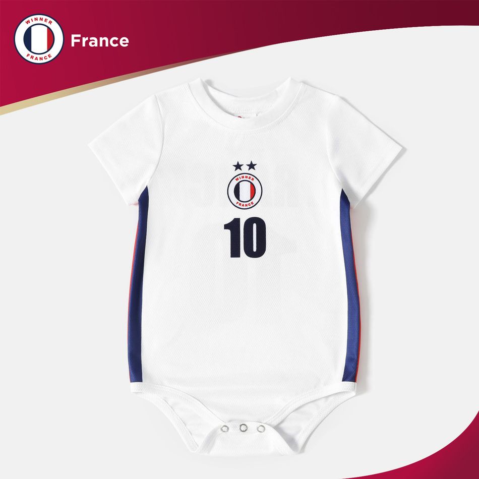 Family Matching Short-sleeve Graphic White Football T-shirts (France) White big image 2