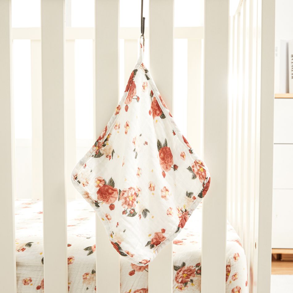 100% coton mousseline bébé gant de toilette motif floral bébé visage serviettes bavoirs pour nouveau-né avec peau sensible Multicolore big image 6