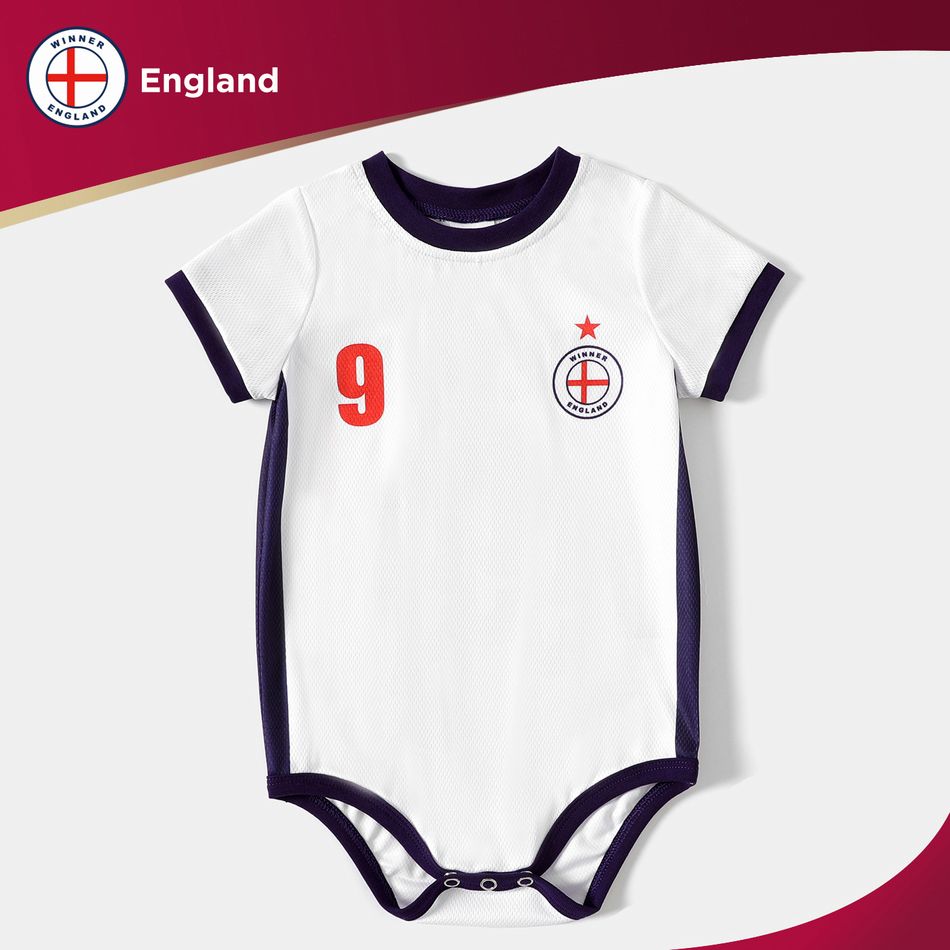 Family Matching Short-sleeve Graphic White Soccer T-shirts (England) White big image 13