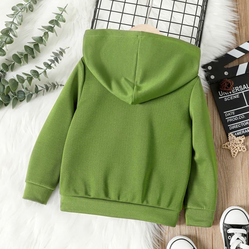 2pcs Baby Boy Long-sleeve Graphic Hoodie and Sweatpants Set Army green big image 3