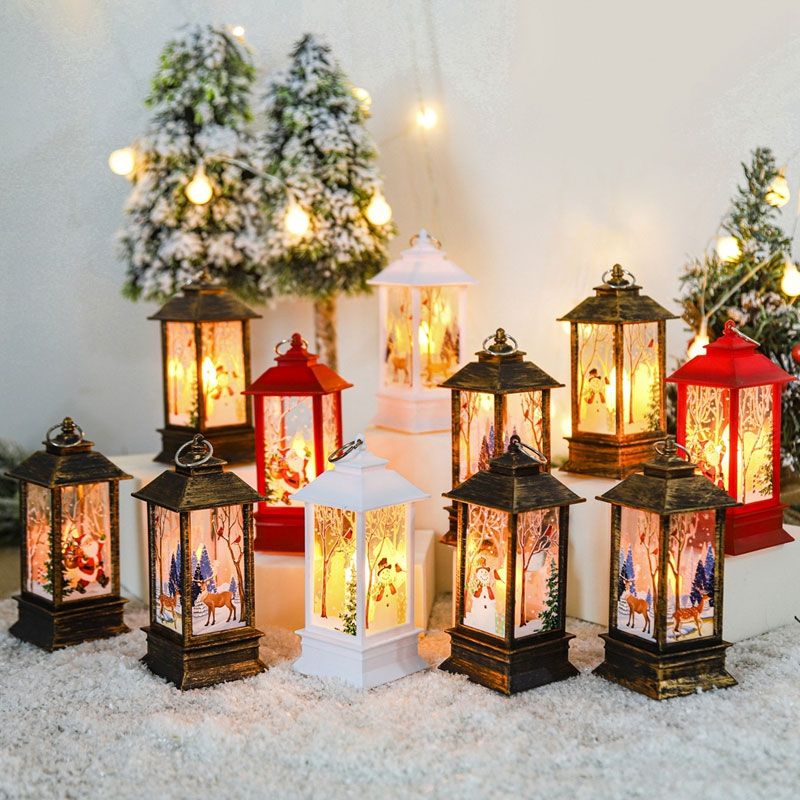 Christmas Lantern Light Candlestick Lamp Merry Christmas Decorations Christmas Tree Ornaments White big image 5