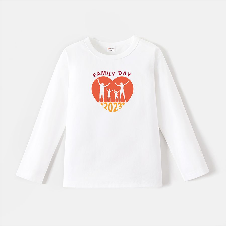 Go-Neat Water Repellent and Stain Resistant Family Matching Print Graphic Long-sleeve Tee White big image 4