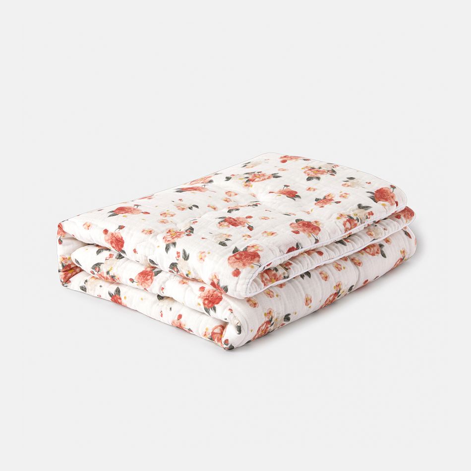 Couette épaisse 100% mousseline de coton à motif floral pour bébé Multicolore big image 4
