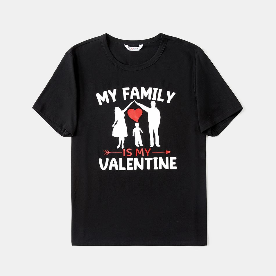 Valentine's Day Family Matching 95% Cotton Short-sleeve Graphic T-shirts ColorBlock big image 5