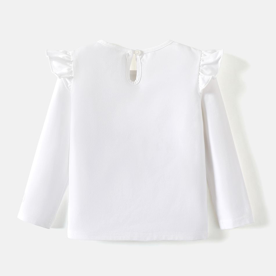 Go-Neat Resistente a manchas Criança Menina Estampado animal Manga comprida T-shirts Branco big image 2