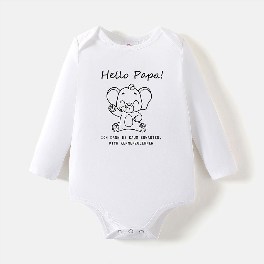 Go-Neat Resistente a manchas Bebé Unissexo Estampado animal Manga comprida Macacão curto Branco big image 1
