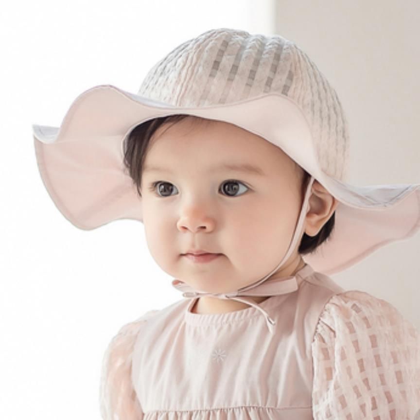 Baby / Toddler Lace Up Sun Protection Hat Pink big image 2