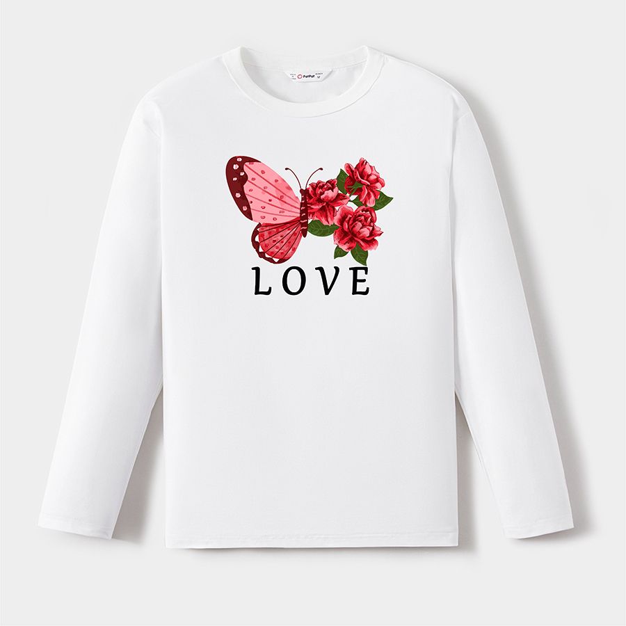 Go-Neat Resistente a manchas Conjuntos de roupa para a família Mãe e eu Estampado animal Manga comprida Tops Branco big image 4