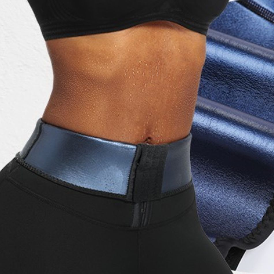 Sauna Sweat Pants for Women High Waist Tummy Control Butt Lifter Slimming Shorts Workout Exercise Body Shaper Thighs Black big image 10