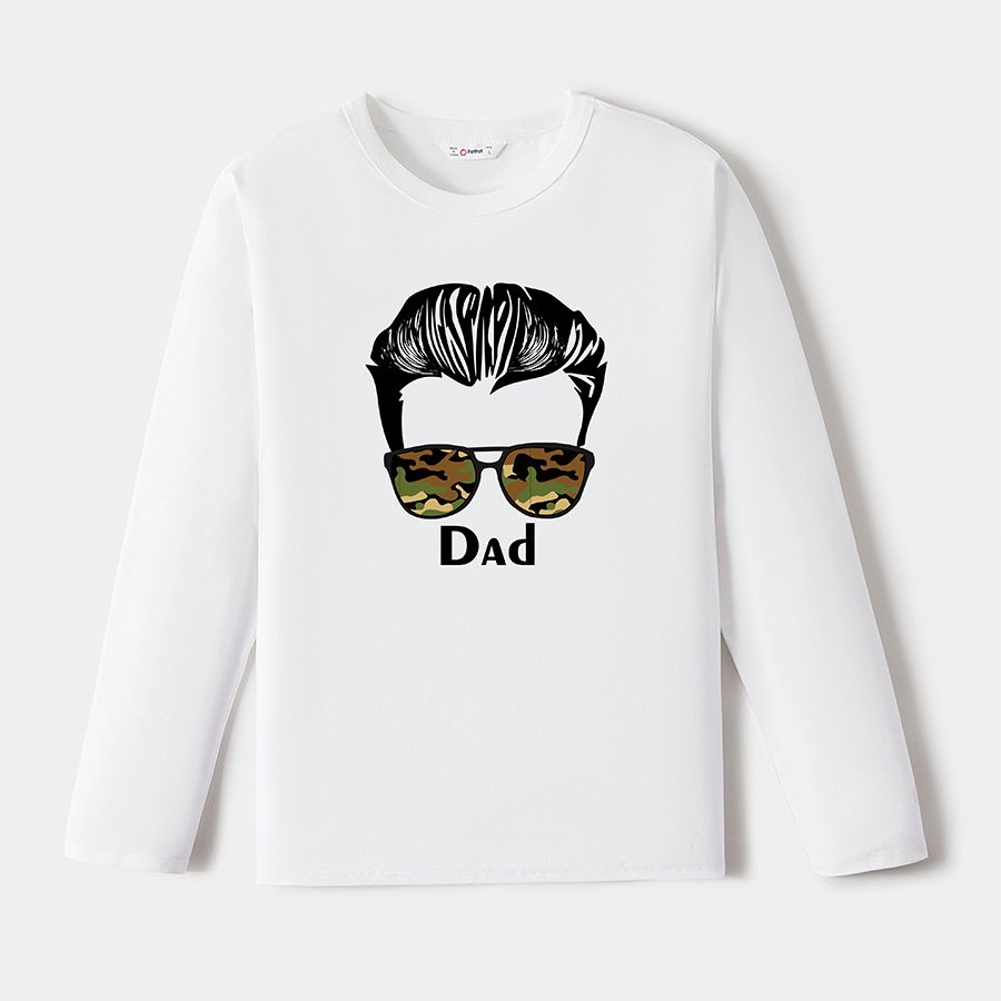 Go-Neat Water Repellent and Stain Resistant Family Matching Figure Print Long-sleeve Tee White big image 3