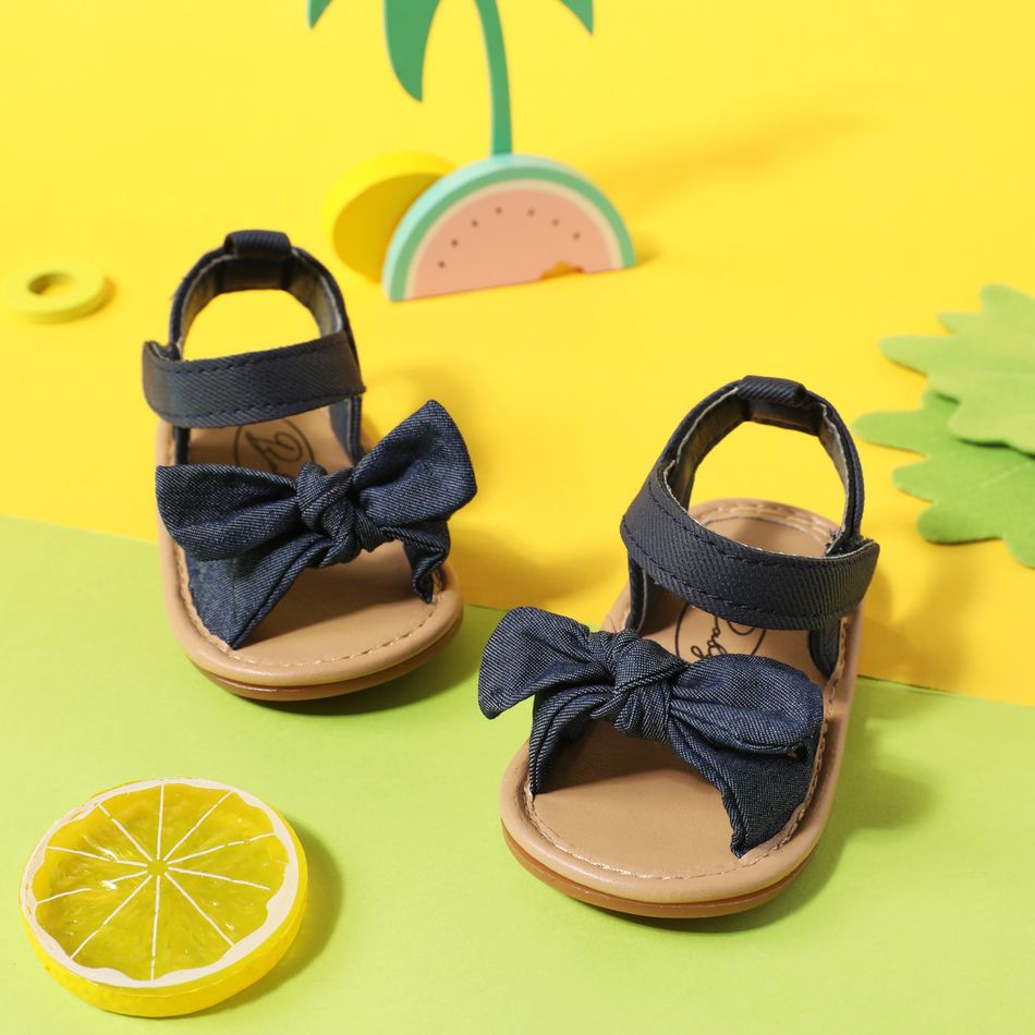Baby / Toddler Bow Decor Denim Sandals Prewalker Shoes Royal Blue