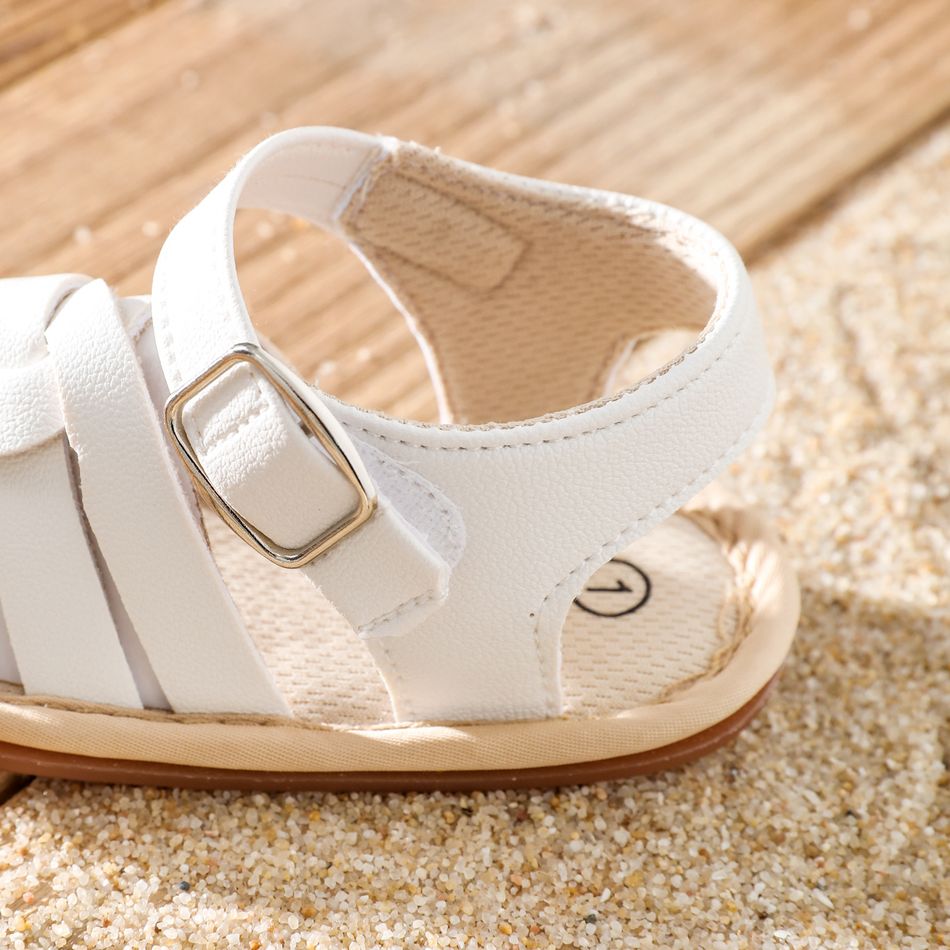Baby / Toddler Open Toe Cross Vamp Sandals Prewalker Shoes White