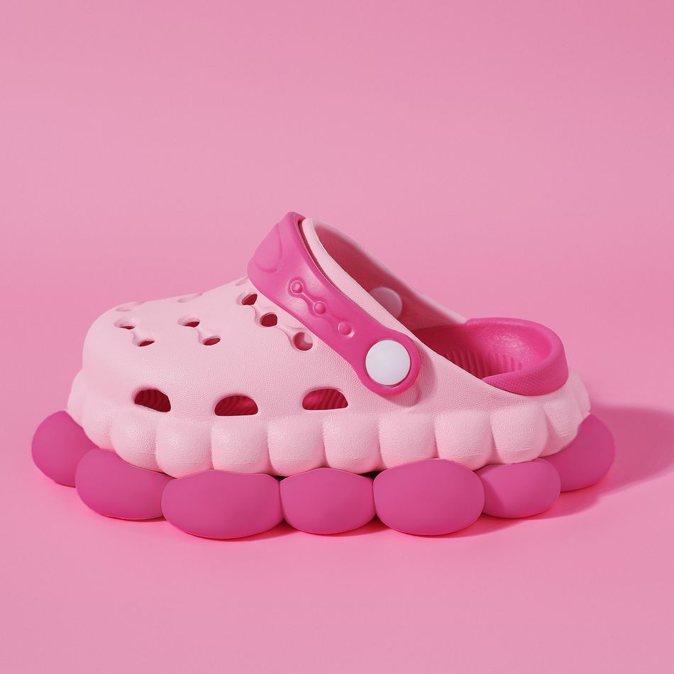 Toddler / Kid Two Tone Hollow Out Vented Clogs Pink big image 1