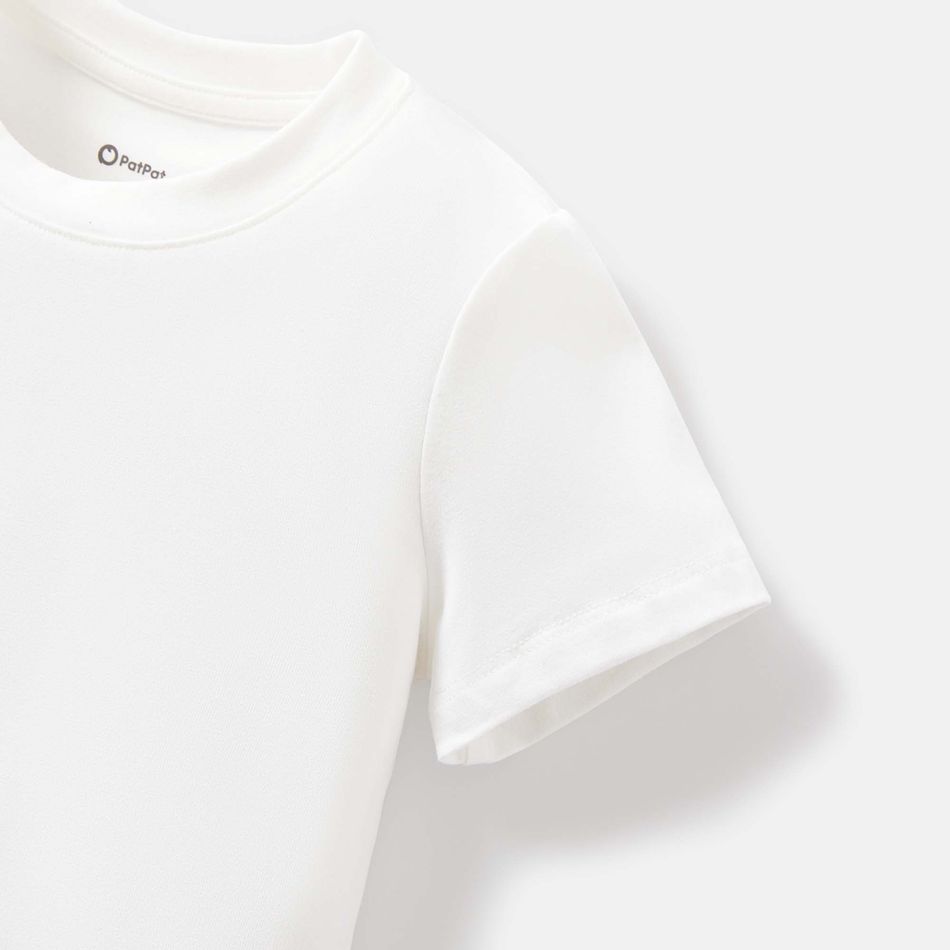 Fashionable Toddler/Kid Girl Letter Print Cotton Short-sleeve Tee White big image 4