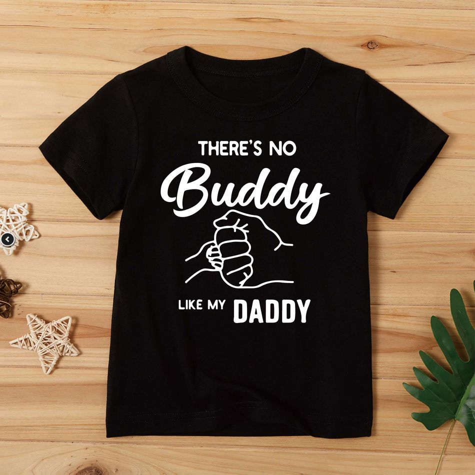 2-Pack Toddler/Kid Letter Fist Print Short-sleeve Cotton Tee Black/White big image 4