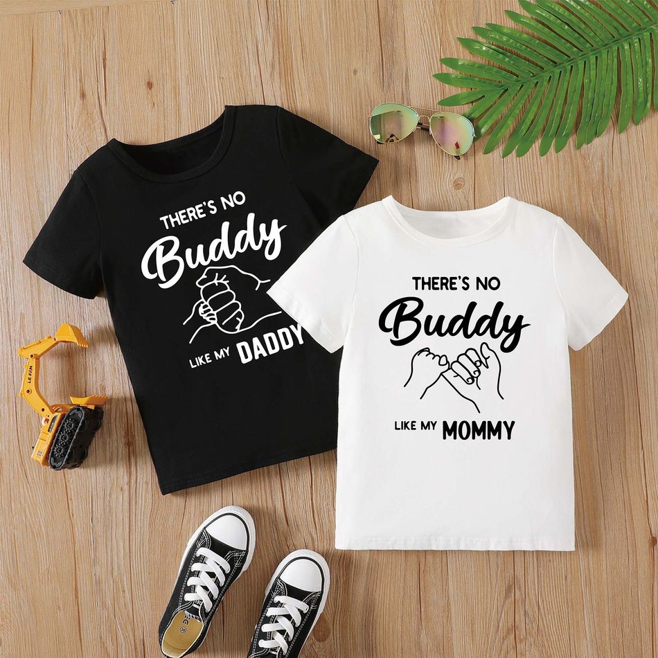 2-Pack Toddler/Kid Letter Fist Print Short-sleeve Cotton Tee Black/White big image 1