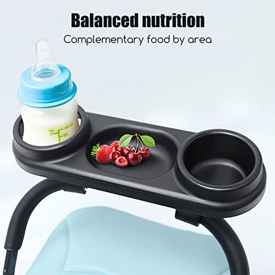 Universal Stroller Snack Tray with 2 Cup Holders Stroller Snack Catcher and Drinks Holder Stroller Accessories Black big image 1