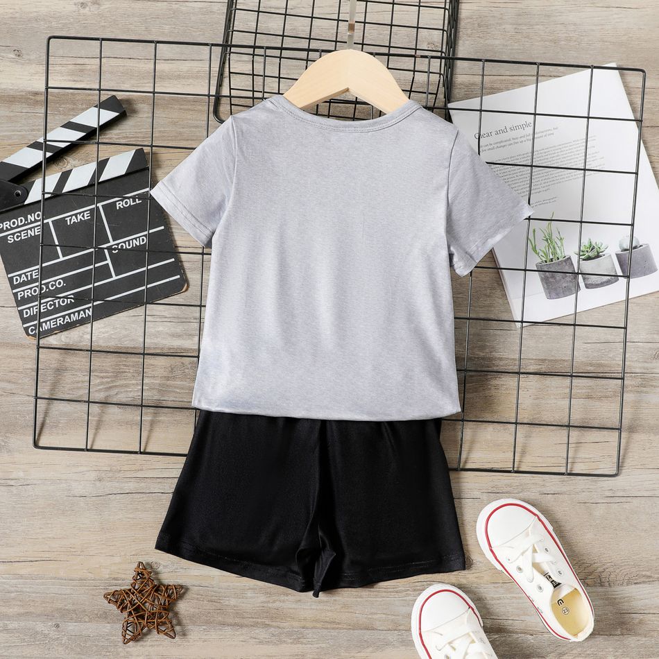 Naia 2pcs Toddler Boy Animal Print Short-sleeve Tee and Elasticized Shorts Set ColorBlock big image 2