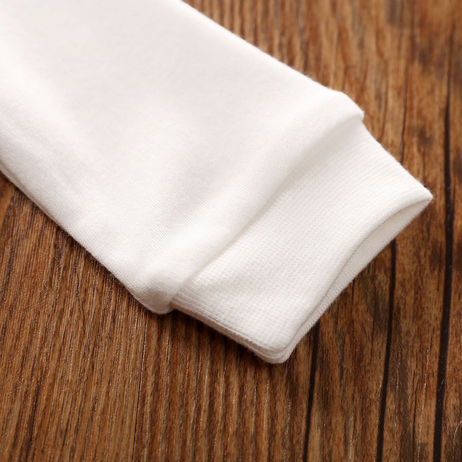 100% Cotton Stripe Print Bow Tie Decor Long-sleeve Baby Jumpsuit Dark Blue big image 6