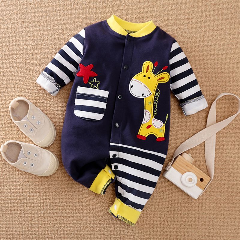 Baby Jungen Hypertaktil Lässig Baby-Overalls dunkelblau big image 1