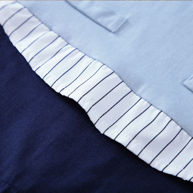 1 pezzo Neonato Ragazzo Cuciture in tessuto Elegante Manica lunga Tute Azzurro big image 5