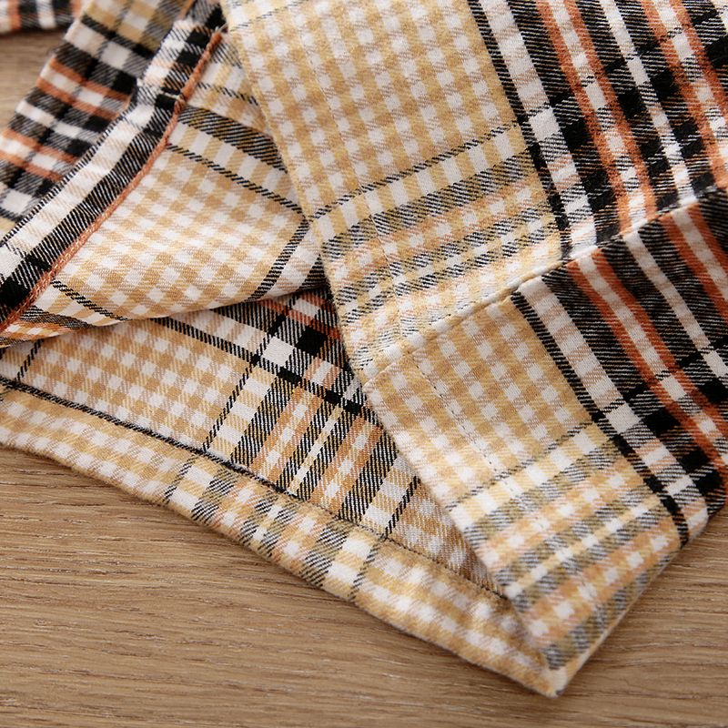 Baby Boy Bow Front Button Front Long-sleeve Plaid Shirt PLAID big image 6