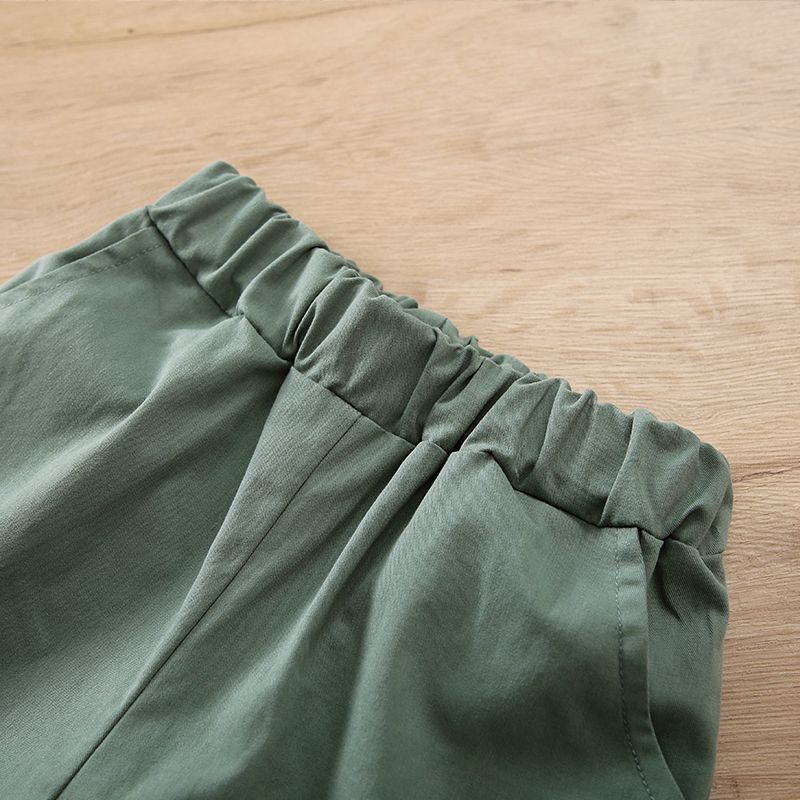 100% Cotton Baby Boy Solid Elasticized Waist Sweatpants Green big image 3
