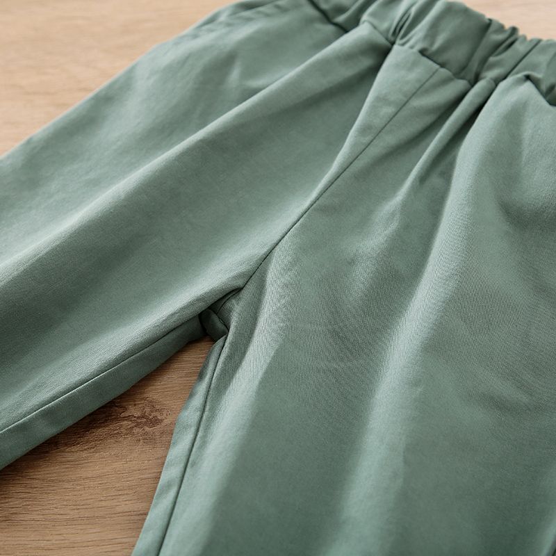 100% Cotton Baby Boy Solid Elasticized Waist Sweatpants Green big image 5