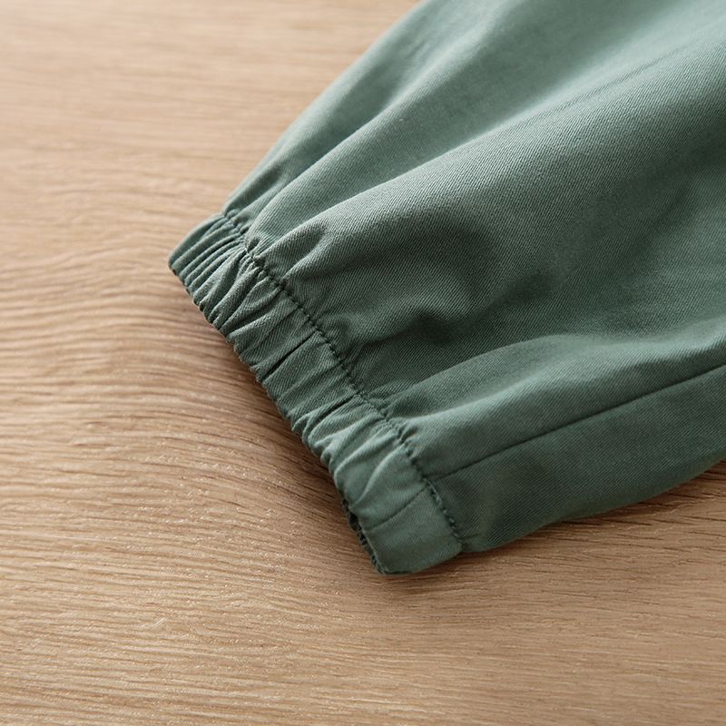 100% Cotton Baby Boy Solid Elasticized Waist Sweatpants Green big image 6