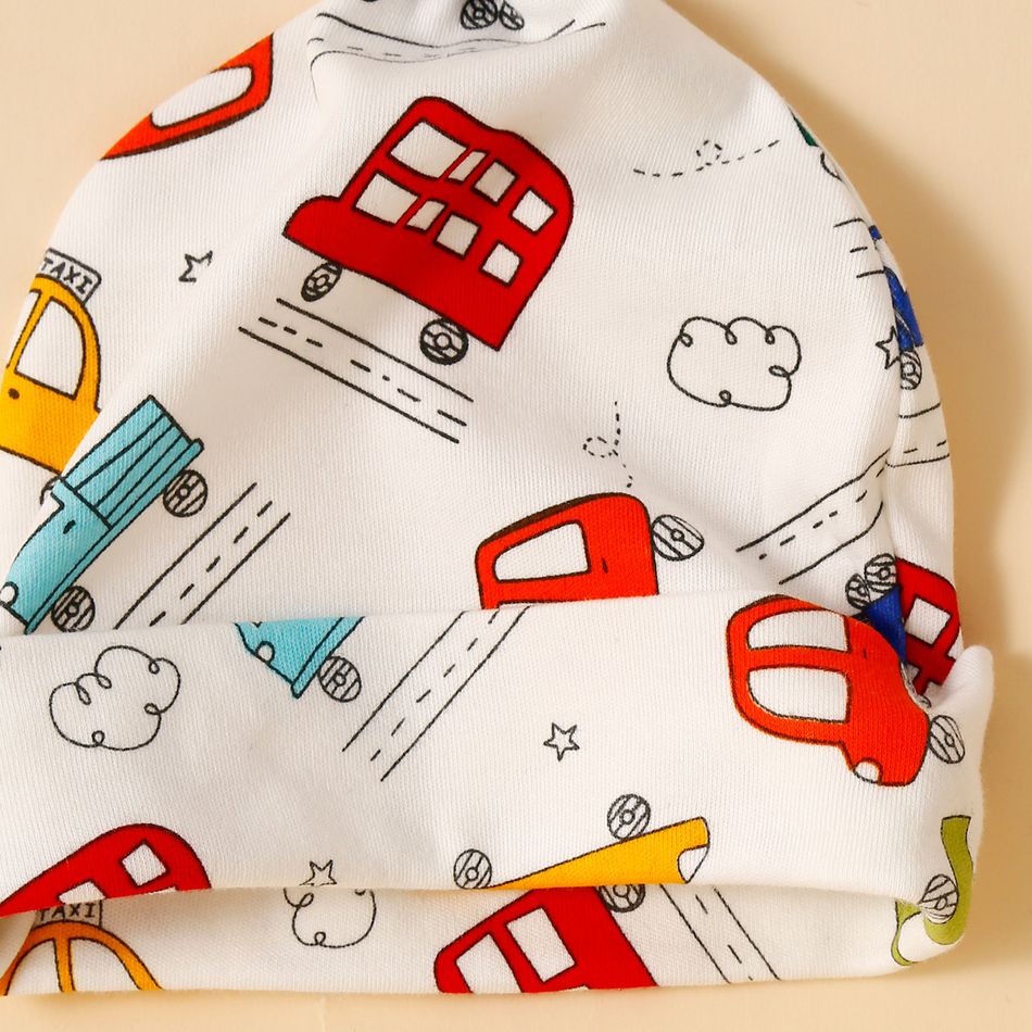 Conjunto de 2 embrulhos com padrão de tráfego para recém-nascidos, cobertor para bebê, saco de dormir, cobertor e gorro conjunto Azul big image 6