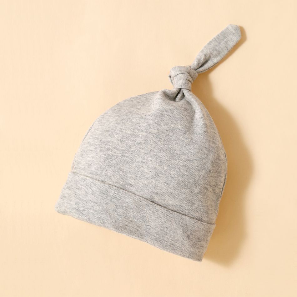 3-pack 100% Cotton Plain Newborn Swaddle Receiving Blanket Baby Sleeping Bag Swaddles Wrap Blanket & Beanie Hat & Gloves Grey big image 4
