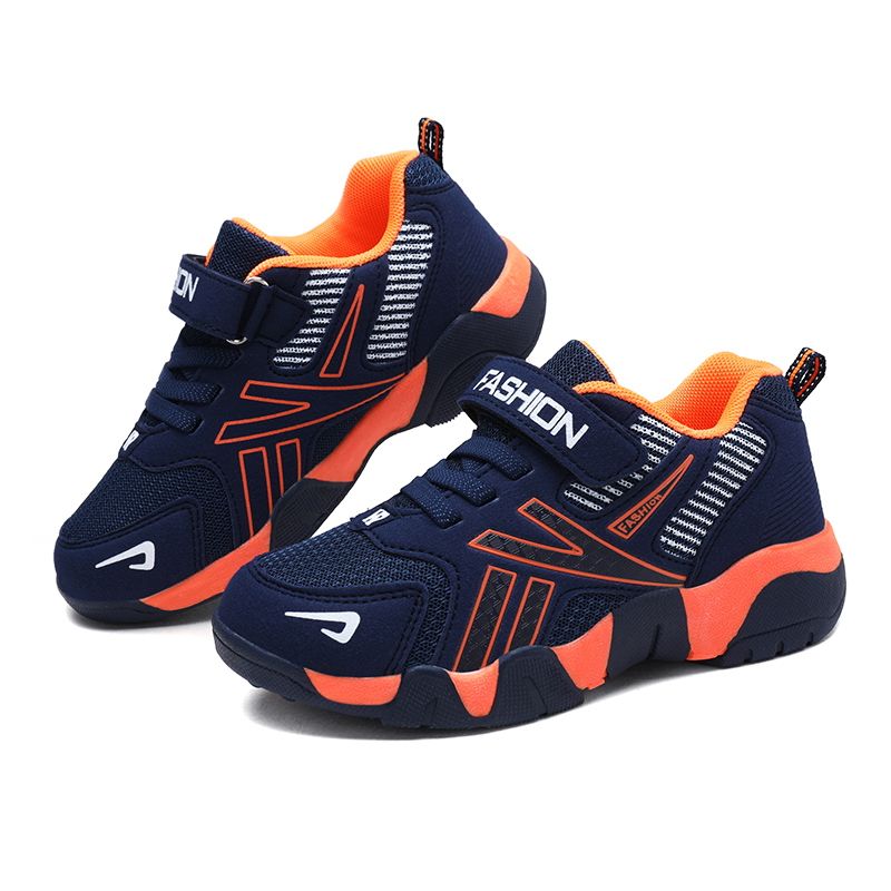 Toddler / Kid Navy Velcro Closure Mesh Panel Breathable Sports Shoes Navy big image 2