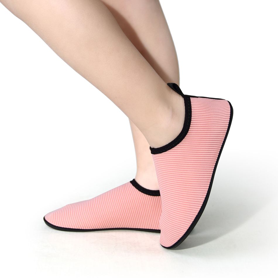 حذاء مائي سهل الارتداء للأطفال الصغار / الأطفال مخطط وردي اللون زهري big image 3