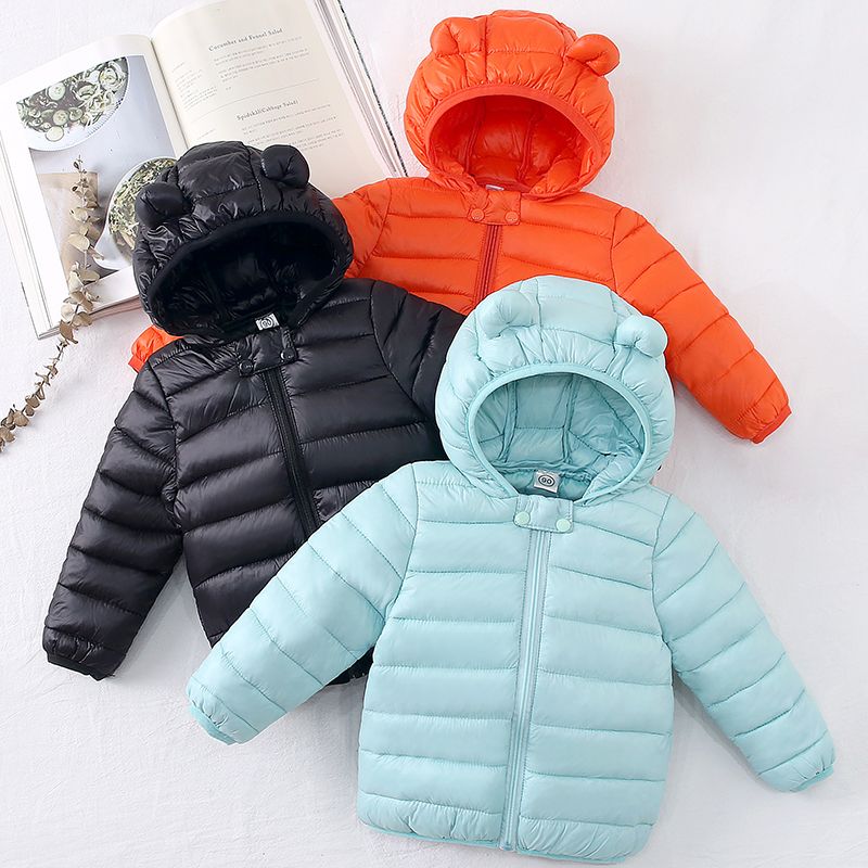 Baby / Toddler Stylish 3D Ear Print Solid Hooded Coat Turquoise big image 5