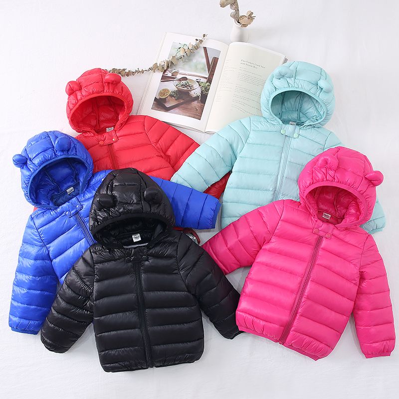 manteau à capuche solide imprimé oreille 3d élégant pour bébé / enfant en bas âge Turquoise