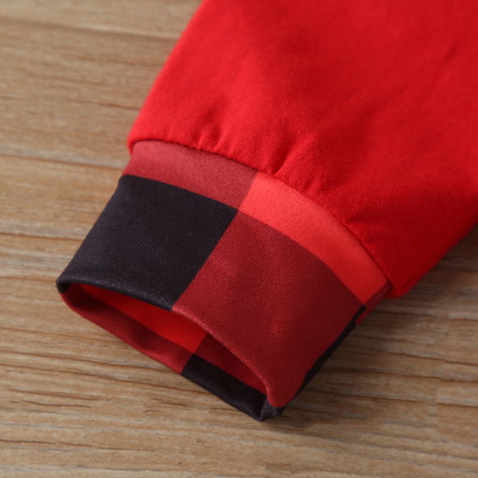 2-piece Toddler Girl/Boy Christmas Animal Print Hoodie and Elasticized Pants Set Red big image 5