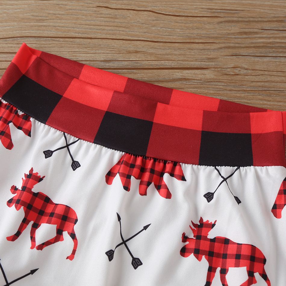 2-piece Toddler Girl/Boy Christmas Animal Print Hoodie and Elasticized Pants Set Red big image 7